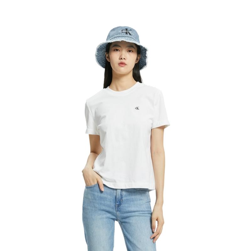 Calvin Klein Casual Cotton Slim Fit Embroidered Round Neck Short Sleeve T-Shirt Unisex Tops 40WH105-540