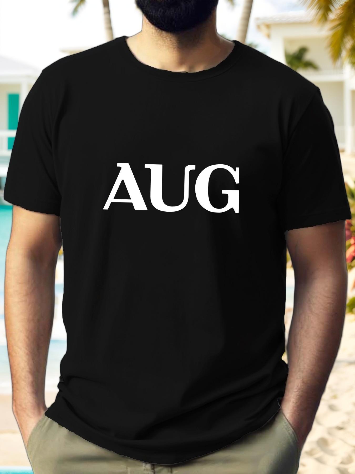 AUG Graphic Tee - Stylish Summer Casual Short Sleeve T-shirt S