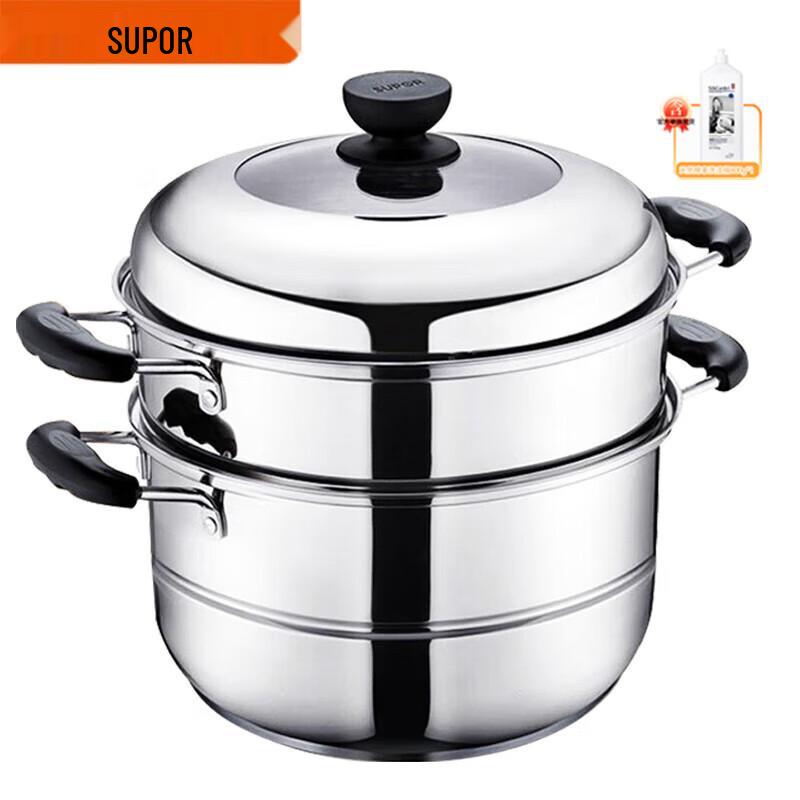 SUPOR 24cm Multi-functional 304 Stainless Steel Steamer Pot