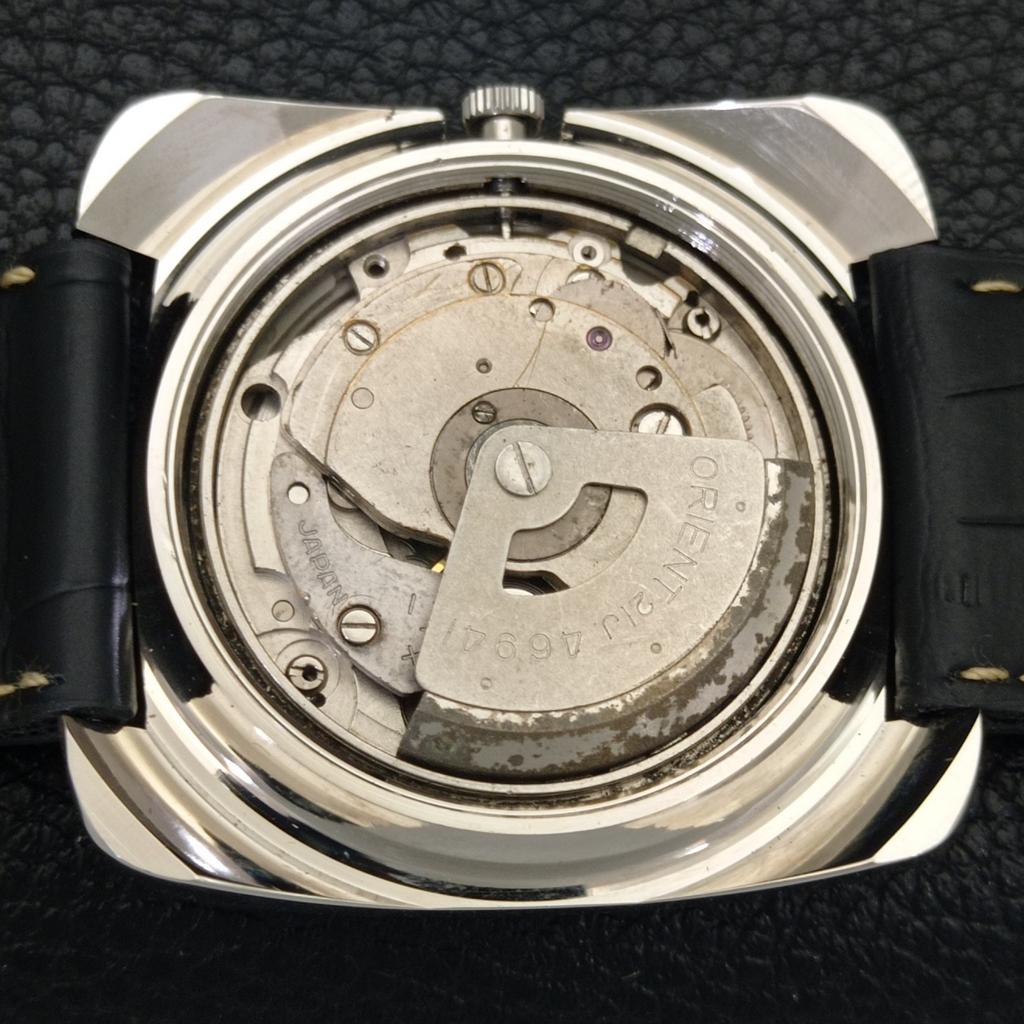 USED JAPAN VINTAGE ORIENT AUTOMATIC 46941 MENS BLUE COLOR DIAL WATCH A702233-5 R123-a702233