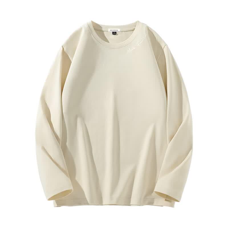 Mark Fairwhale Men's Loose Fit Pure Cotton Long Sleeve Crew Neck T-Shirt