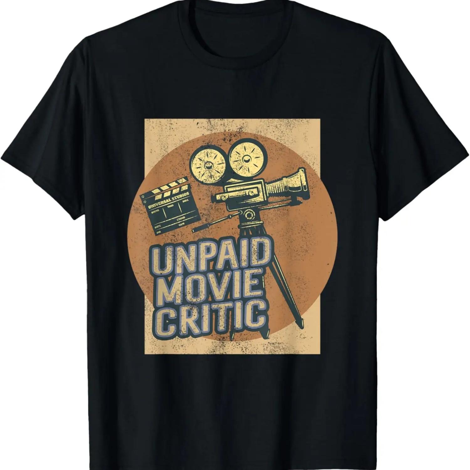 Funny Unpaid Movie Critic Movie Camera Director Movie T-Shirt,Comfortable pure cotton S