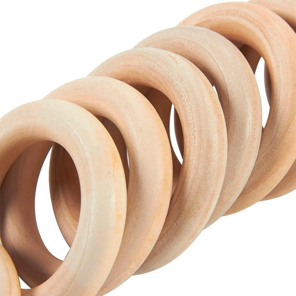 Natural Wood Rings 25-100mm: DIY Accessories, Hanging Rings, Handbag Buckles, Curtain Rings