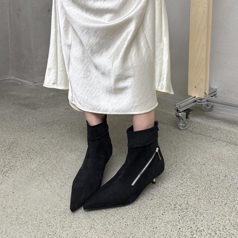 Fashion SUOJIALUN 2025 Winter New Brand Women Short Boots Shoes Fashion Pointed Toe Ladies Elegant Ankle Boots Thin Low Heel Dress Pumps