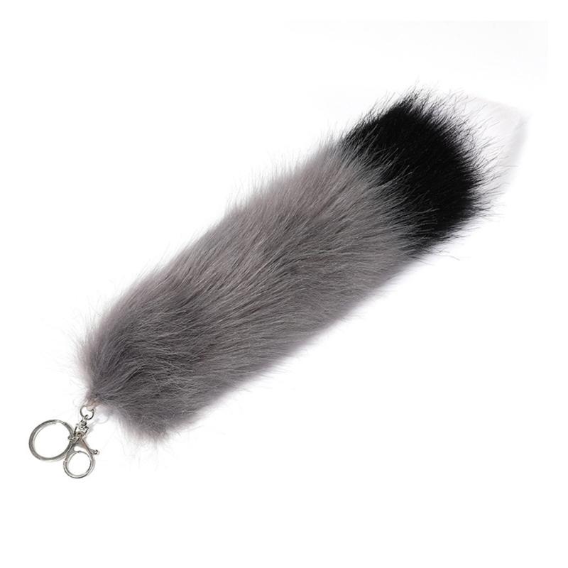 New Fashion Wolf Tail Fur Keychains Unisex Pendant Car Keyring Holder Key Chains Charm Bag Accessories Gifts
