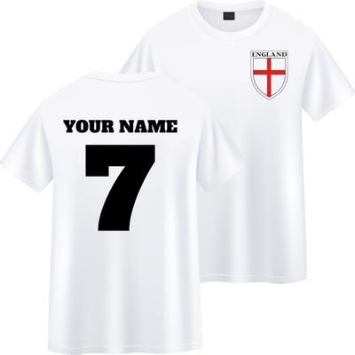 Personalized England Football Shirt or Kids Shirt, Sports Fan Gift