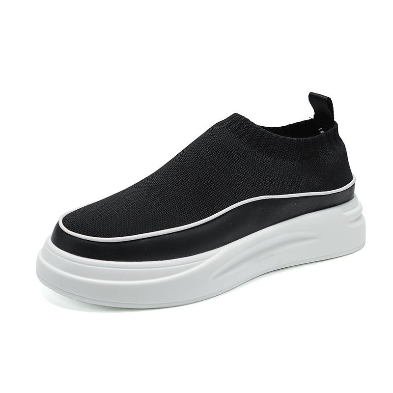 Summer Men's Shoes One Pedal Men's Socks Shoes Breathable Muffin Platform Lazy Shoes Versatile Internet Celebrity Live Broadcast