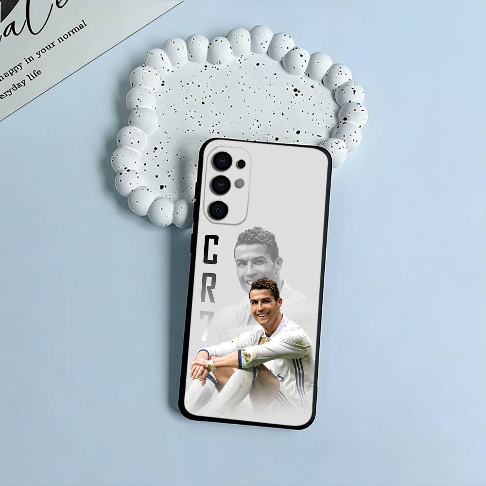 C-CR-7-Ronaldo Black Soft Silicone Phone Case for Samsung S25, S24, S21, S22, S23, S30, Ultra, S20, Plus, FE, Lite