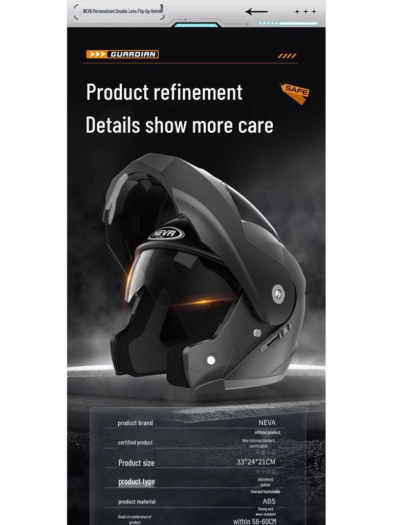 Unisex Electric Vehicle Full Face Anti-Fog Flip-Up Helmet for All-Seasons