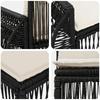 Garden Sofa Set 6 pcs Black and Cream White Poly Rattan