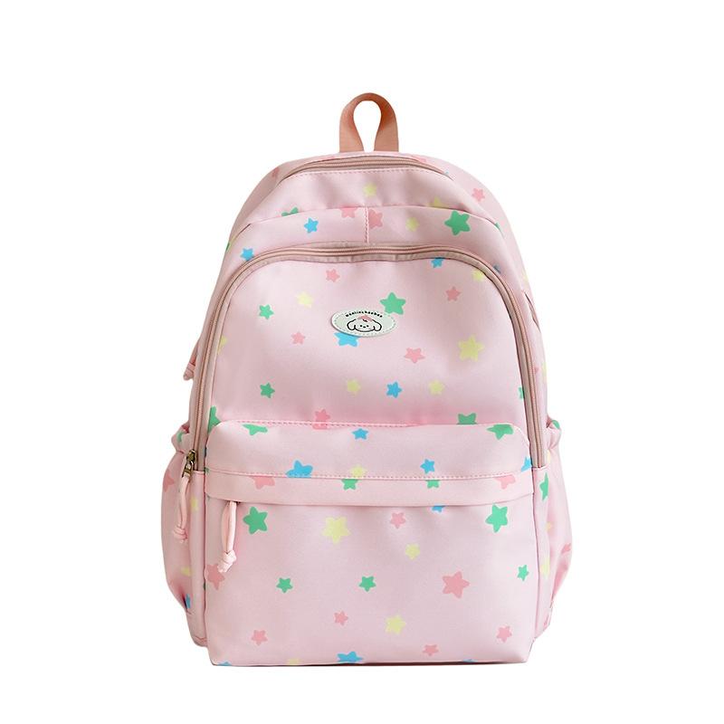 Schoolbag New Schoolbag Junior High School Girls Girl Heart Star Atmosphere Large Capacity Simple Versatile Dopamine Backpack