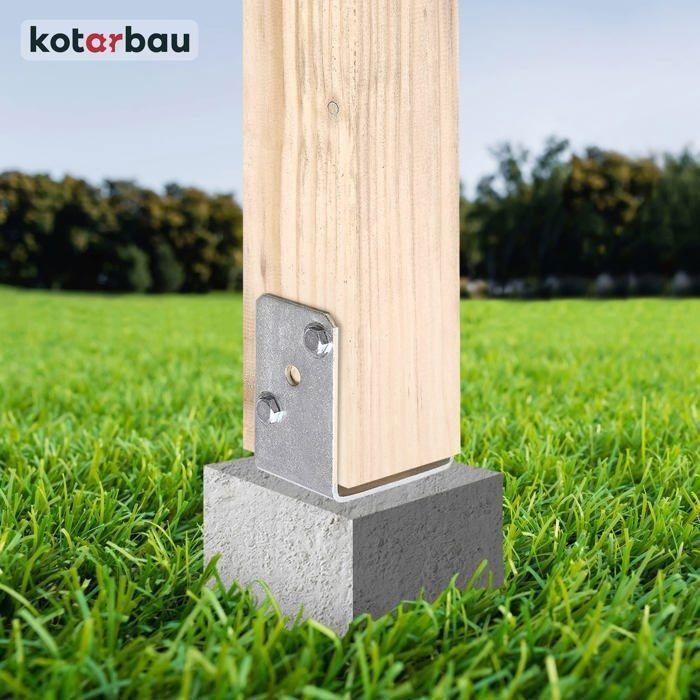 KOTARBAU® Base De Poteau U À Visser 80 Mm Argent Galvanisé À Chaud La Solution Excellente Pour Relier Différents Éléments