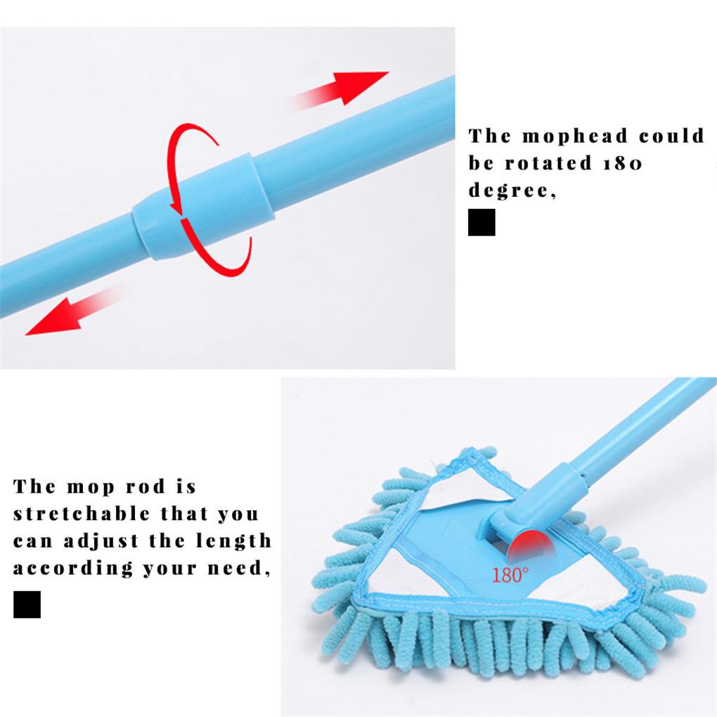 Rotating Wet Dry Concrete Floor Mop Bedroom Washroom Lavatory Detachable Telescopic Dust Remover Hotel Office Cleaning Tool