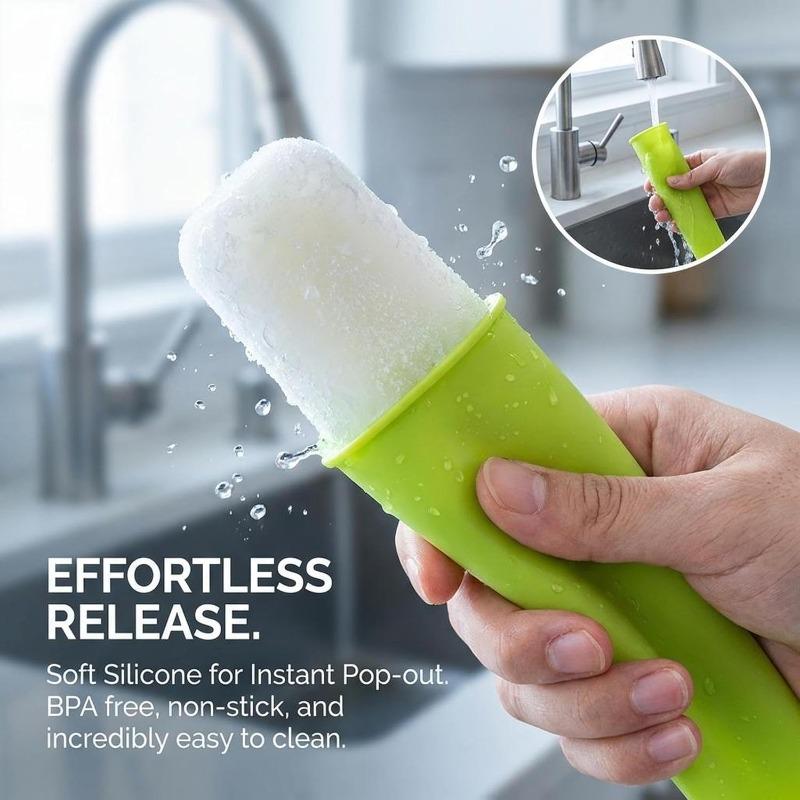 6Pcs Silicone Popsicle Mold Reusable Popsicle Mold Summer Popsicle Manufacturer Quickly Freezes Self-sealing Popsicle Tube