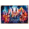 Colorful Nuremberg Germany Art Aluminum Sign  VintageInspired  Wall Decor Easy To Install with PreDrilled Holes for Home