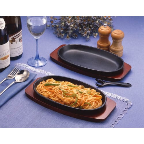 Ikenaga Iron Works Steak Plate and Hamburger Plate Set of 2, Iron Plate