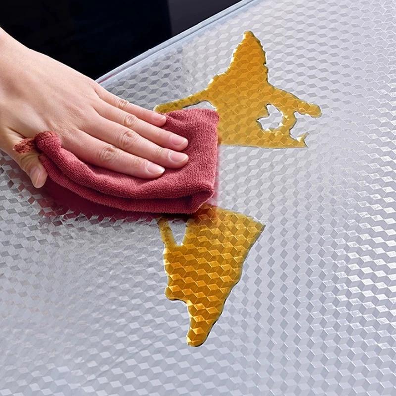 Self-Adhesive Kitchen Oil Proof Sticker Heat Resistant Wallpaper Waterproof Aluminum Foil for Countertop Drawer Cabinet Rack