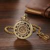 Antique Mechanical Automatic Pocket Watch, Silver: Skeleton Roman Numerals, Analog, Retro Pendant Watch with Gold Chain - Perfect Gift for Birthdays,