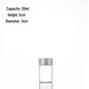 High-Transparency Glass Control Bottle with Silver Cut-Line Aluminum Cap, Portable 30mm Sealed Agarwood Display Bottle.