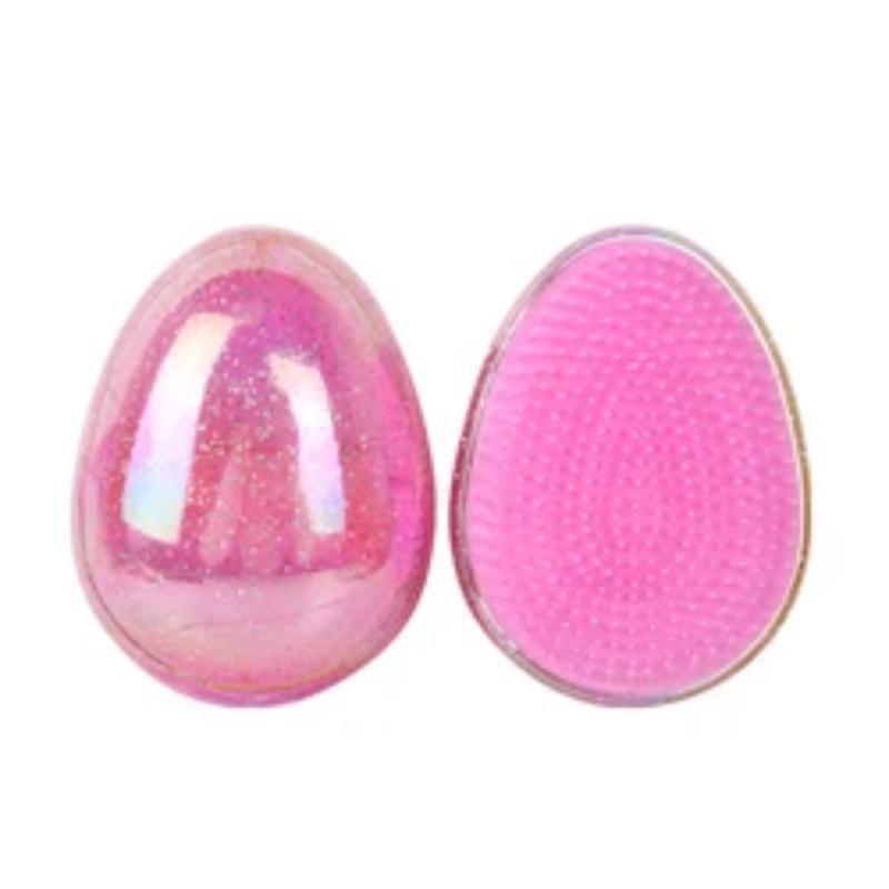 Mini-Haarbürste zum Entwirren, Ei, runde Form, Kopfhautmassage, Haarbürste, Kamm für verworrenes Haar, Salon, Friseur, Haarstyling-Kamm, Reise