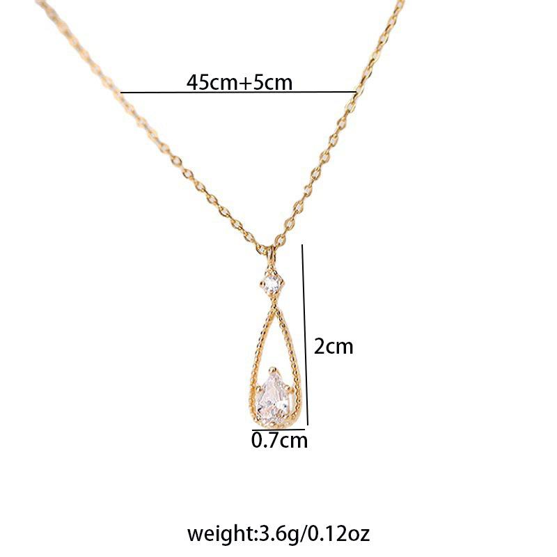 Fashion Exquisite Water Drop Zircon Necklace Female, Simple Temperament Cold Wind Collarbone Chain Neck Chain