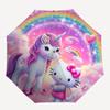 1pc Unicorn Hello Kitty umbrella automatic open/close, 8-Rib Durable Frame, Compact Folding Design, Ideal Birthday/Holiday Gift  1172A