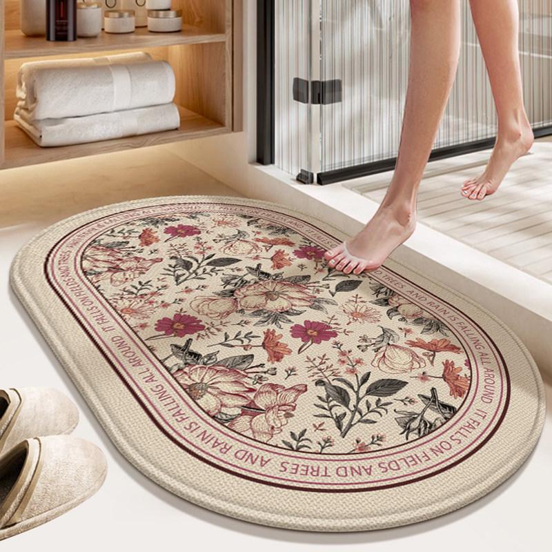 Luxury Quick-Dry Non-Slip Diatomaceous Floor Mat - Absorbent, Stain & Scratch-Resistant Bathroom Door Mat