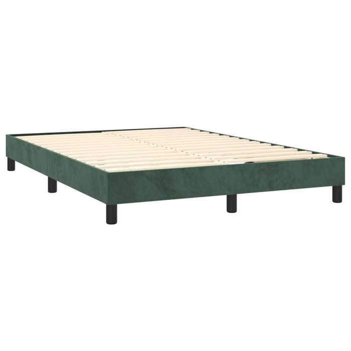 Cadre de lit avec matelas - Maison Exclusive - Velours - 140x190cm - Tête de lit réglable