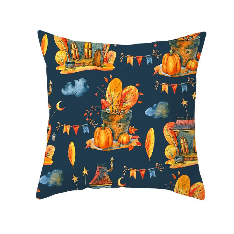 New Halloween Pumpkin Pillow Cover Home Peach Skin Home Decoration Supplies Cushion Waist Pillow Cover