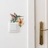 Watercolor Birds and Flowers Switch Plate Sticker for Bedroom Living Room Background Wall Decor Removable Decal