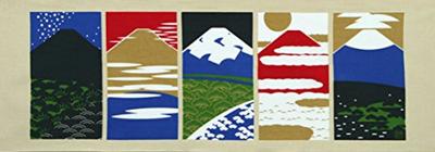 Färben Anbo Handtuch Authentisch gefärbte Baumwolle Tokuoka Hergestellt in Japan 35cm x 100cm "Fünf Fujis" 100%