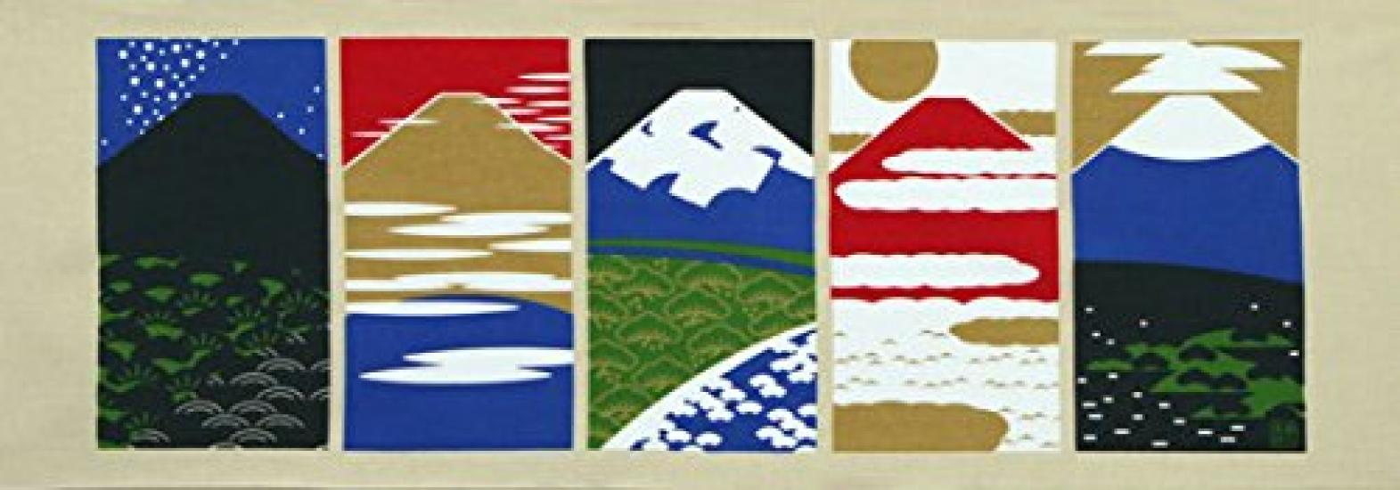 

Dyeing Anbo Hand Towel Authentic Dyed Cotton Tokuoka Made in Japan 35cm x 100cm Five Fujis 100%