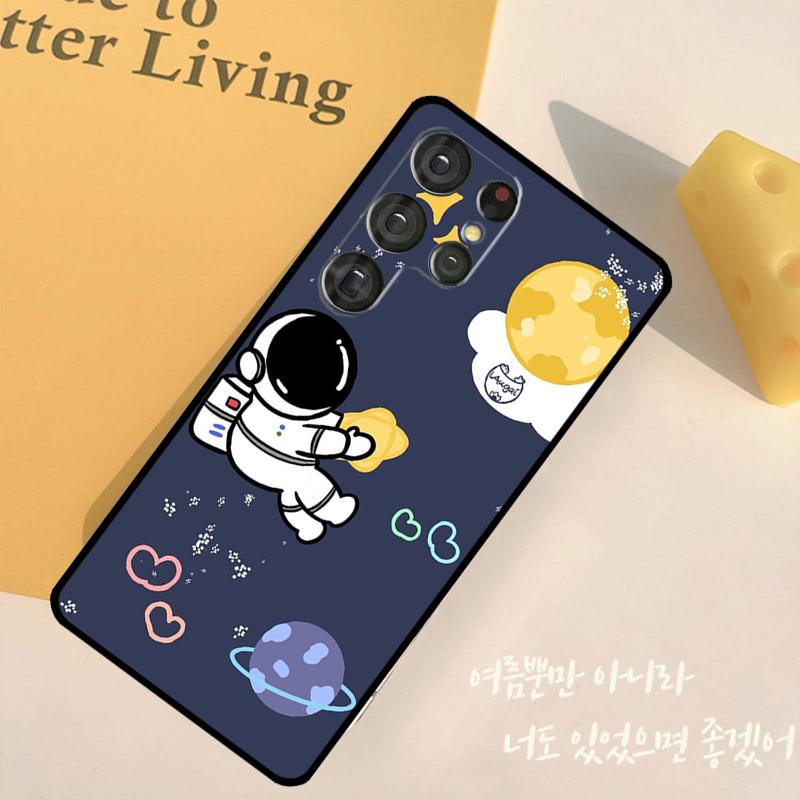 Star Astronaut Cute Phone Case For Samsung Galaxy S24 S25 Ultra S9 S10 S20 S22 S21 Plus S23 FE Back Cover Shell