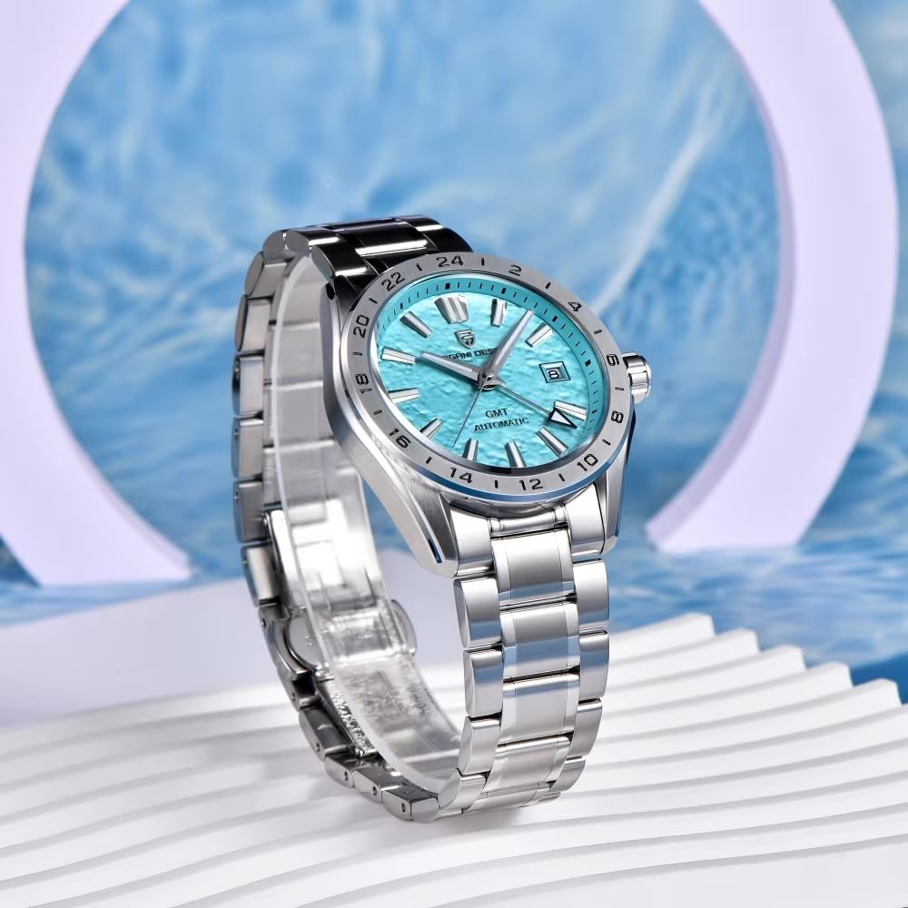 Pagani Design GMT Automatic Men's Watch, Japanese Mechanical Movement, Sapphire Glass, Stainless Steel Diver's Dress Watch, 100m Water Resistant