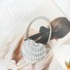 Mini Heart Chain Evening Bag with Diamond-Inlaid Stones