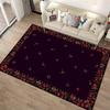 Floral Pattern Carpet with Red Flowers and Black Background, Modern Style Suitable for Use As an Anti-slip for Living Room Bedroom Sofas