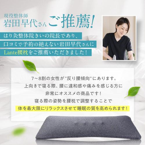 LeLante Back Pain Relief Cushion, Lumbar Pillow, Memory Foam, for Sleeping (Dark Gray) [Featured in anan]