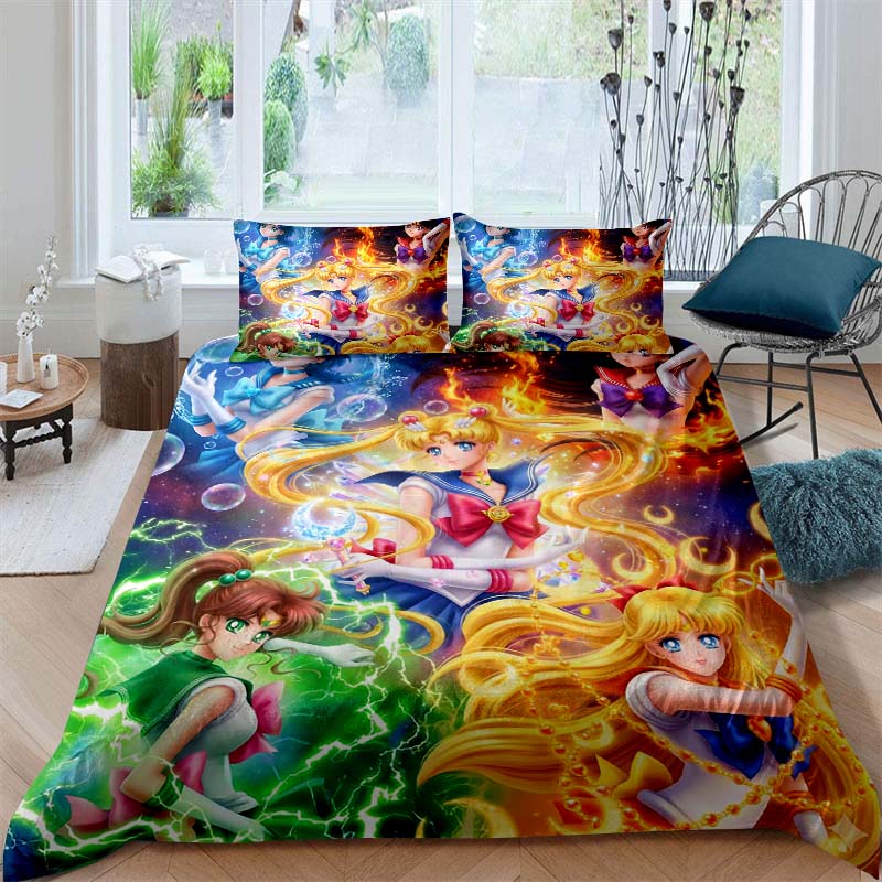 Nuovo Set Biancheria da Letto Deluxe a Tre Pezzi del Cartone Animato Sailor Moon 2026, Include Biancheria da Letto Matrimoniale e King Size, Regalo Perfetto per le Feste