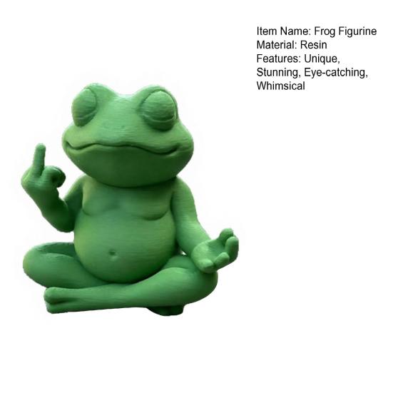 Meditative Frog Figurine Zen Yoga Frog Statue with Middle Finger Gesture Quirky Garden Sculpture for Home Office Desk Decor