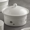 Ceramic Warming Serving Plate with Integrated Lid