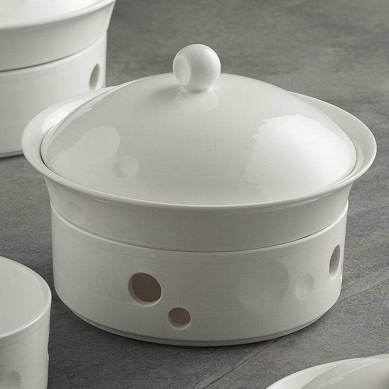Ceramic Warming Serving Plate with Integrated Lid