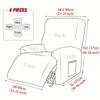 1 Seat Recliner Chair Covers Dust-Proof Elastic Armchair Slipcover Leaves Jacquard Single Sofa Slipcover For Living Room Decor
