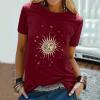 Real Shot Amazon Independence Station Cross-border European, American Independence Day Printed Short Sleeve Top Women's Summer Outer Bottom Shirt