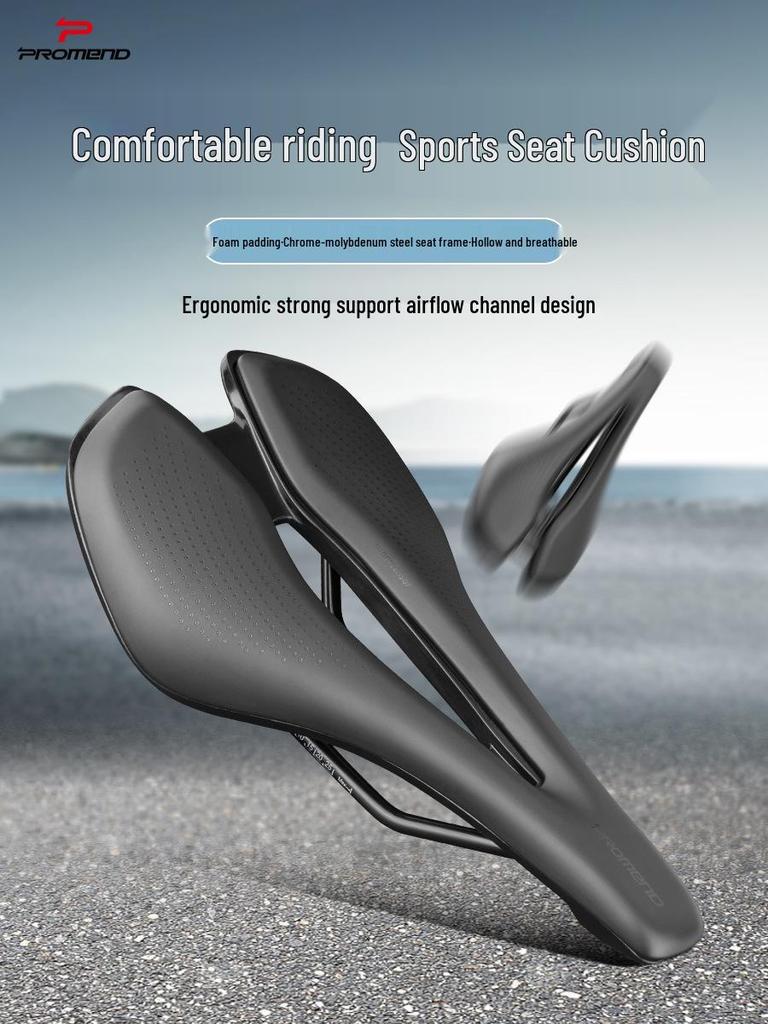 Breathable Hollow Ventilation Bicycle Seat Cushion - Comfortable Road Bike Saddle with Integrated Vacuum Bottom Shell Cycling Accessory
