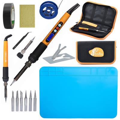 17-in-1 Soldering Tool Kit Premium Edition – OR60W PE7 Soldering Iron | 20x30cm Mat, Sponge, Solder, Tweezers, Electrical Tape