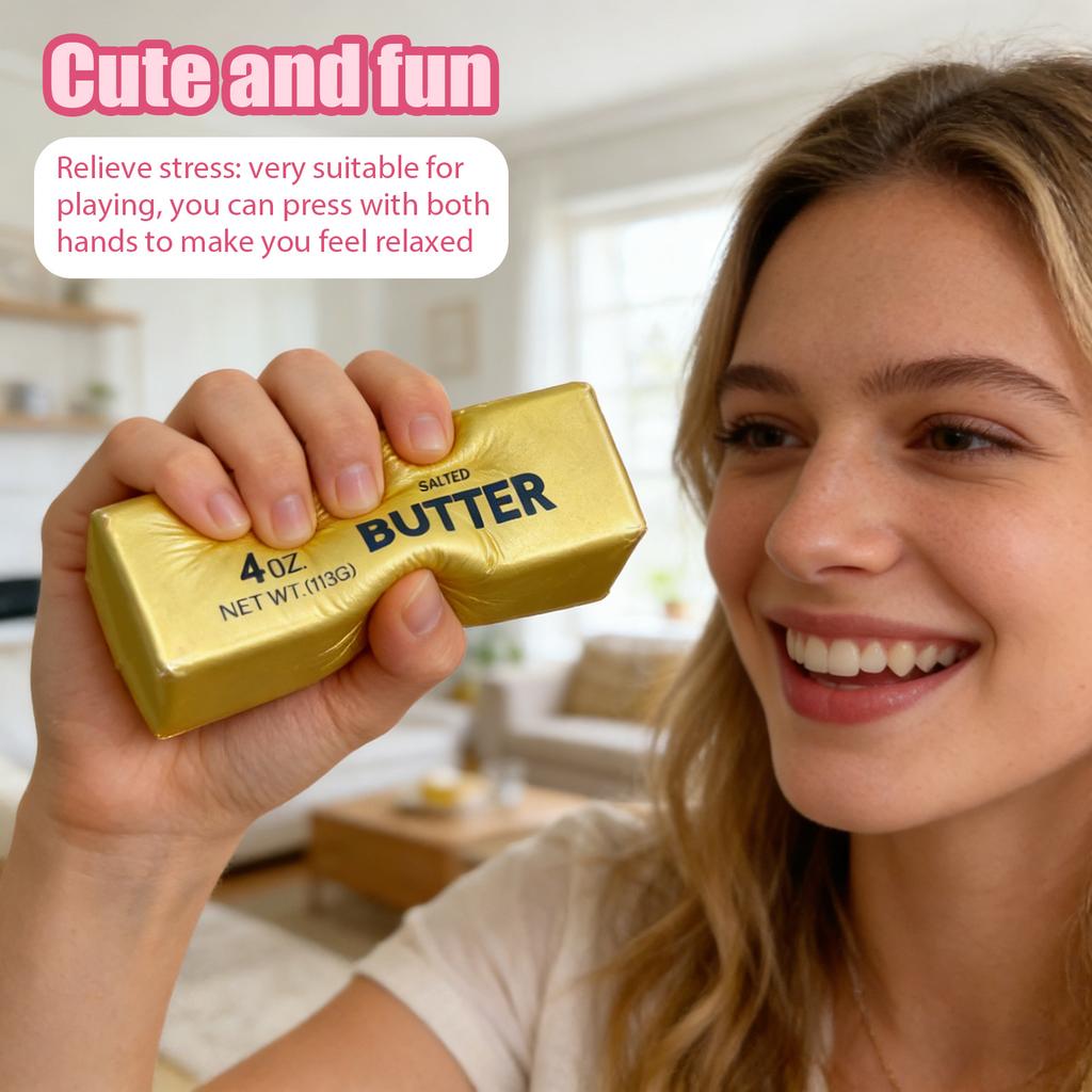 Butter Stick Shaped Stress Relief Toy Soft Squeezable Material 13 5cm Realistic Design for Desk Decoration and Play