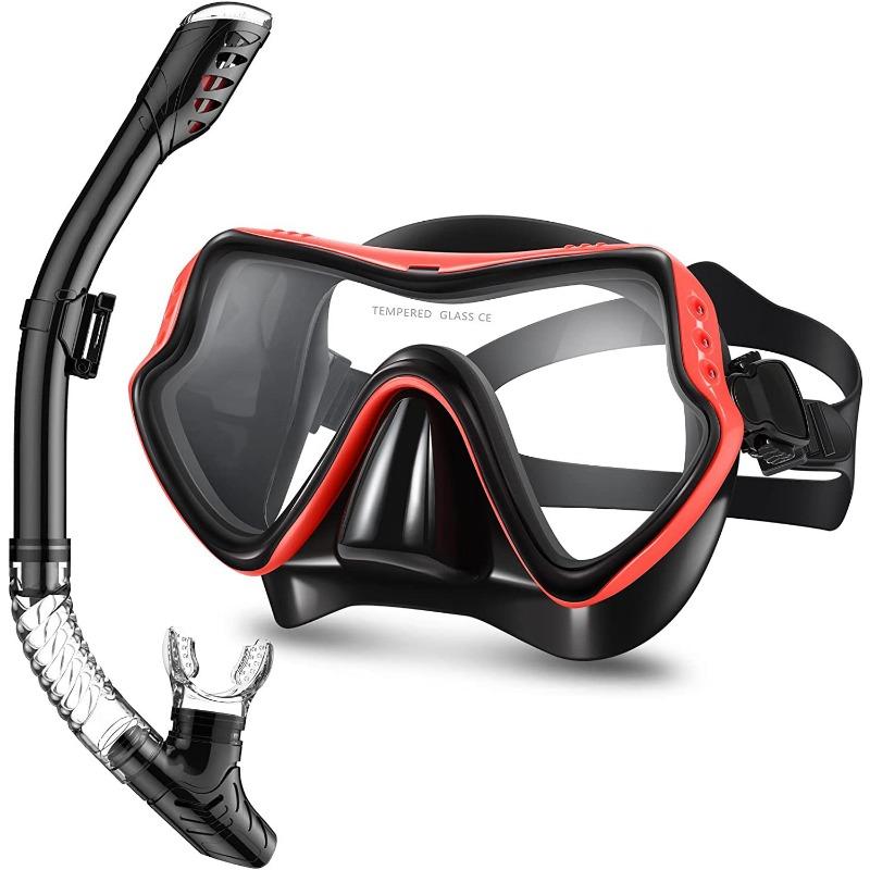 Diving Goggle Snorkeling Dibble Snorkel Set Men and Women Large Frame Silicone Mask Swimming Snorkeling Mask Diving Glasses