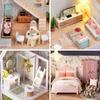 Spilay DIY Wooden Miniature Dollhouse Kit with Furniture Decorative and LED 3D Puzzle Toy for and Perfect for and Christmas Ages 14 and Up Set,