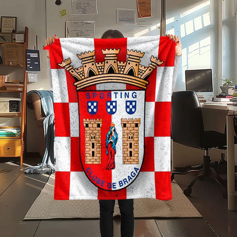 1PC Sporting Clube De Braga Patterned Flannel Blanket Suitable For All Seasons for Home Decor Warmth and Comfort Gifts Holiday Present