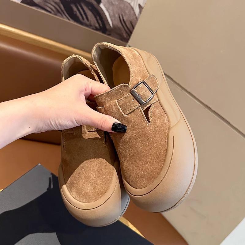 Leather platform autumn casual big head shoes Mary Jane single shoes student versatile